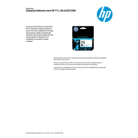 Cartuccia inkjet 711 HP nero  CZ129A